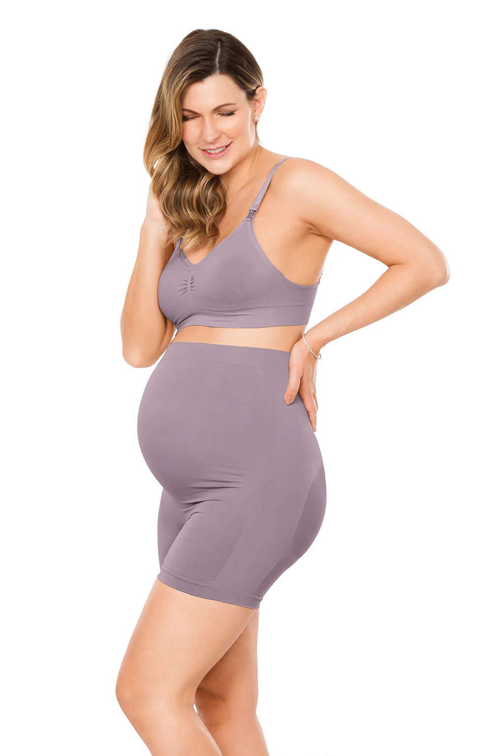 Seamless High Waist Abdomen and Back Support Pregnancy Bermuda - Image 14