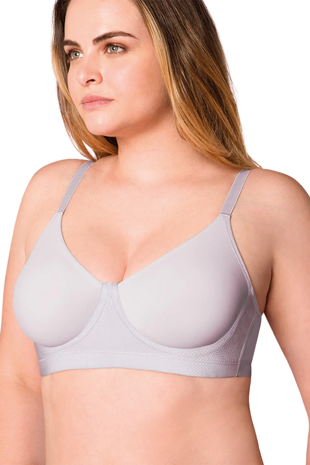 Microfiber Molded Support Double Fabric Plus Size Bra - Image 3