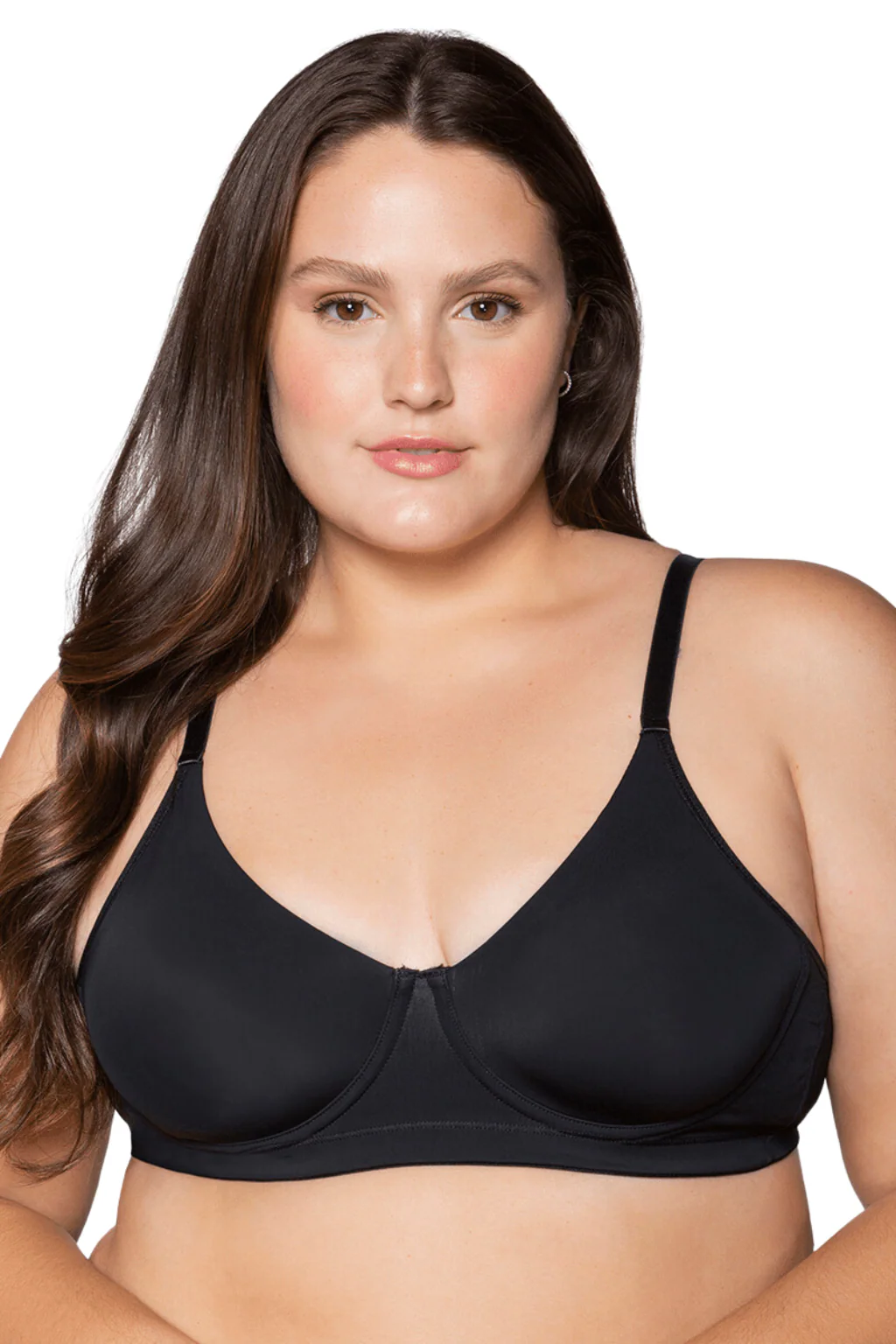 Microfiber Molded Support Double Fabric Plus Size Bra - Image 6
