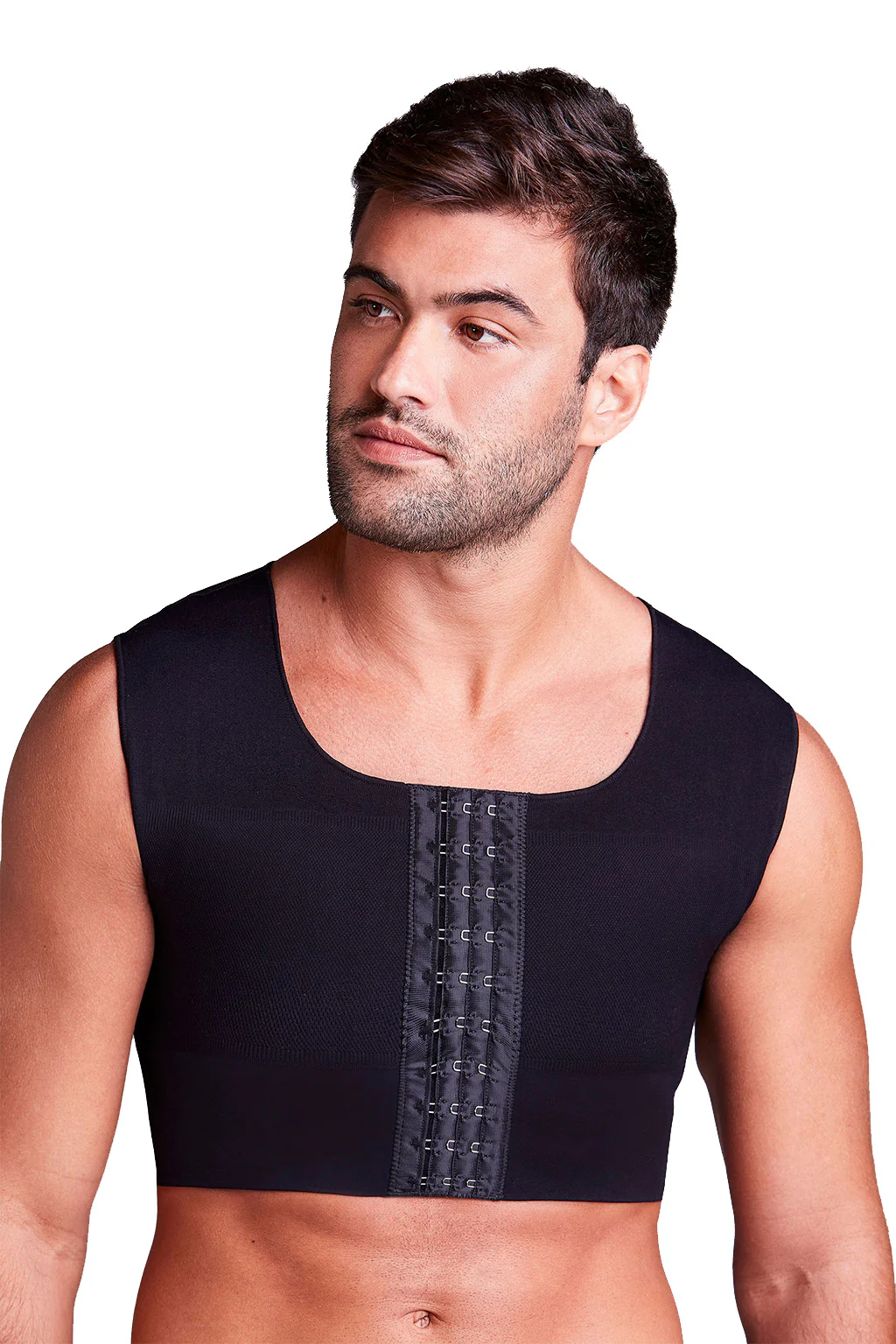 Aesthetic Compression Front Closure Double Fabric Men Chest Shaper - Image 3