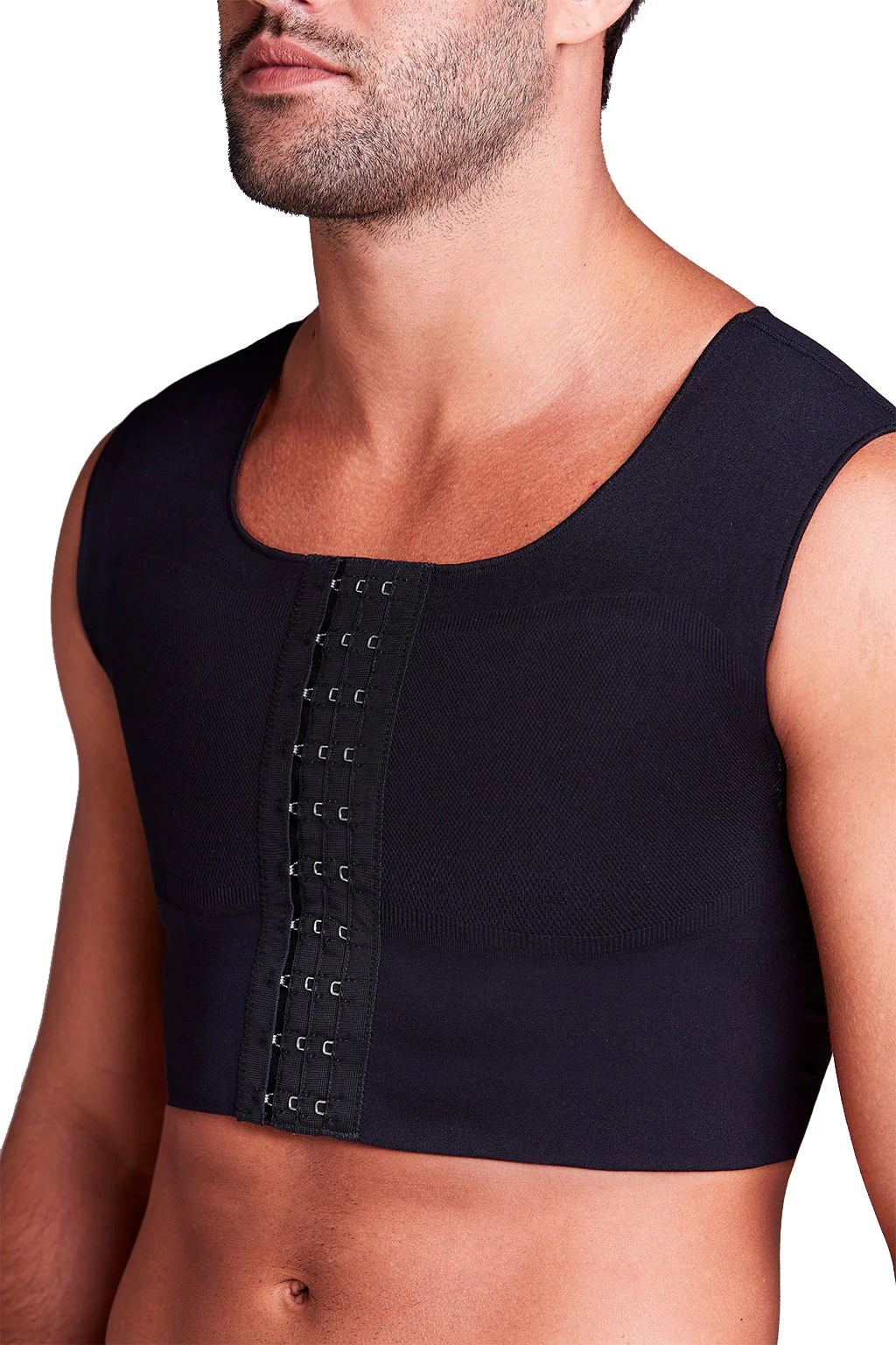Aesthetic Compression Front Closure Double Fabric Men Chest Shaper - Image 4