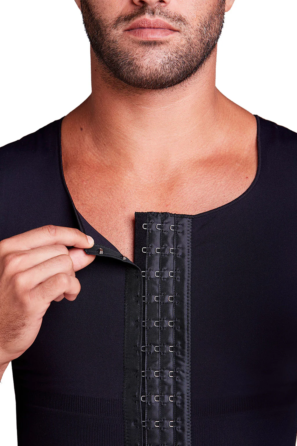 Aesthetic Compression Front Closure Double Fabric Men Chest Shaper - Image 6
